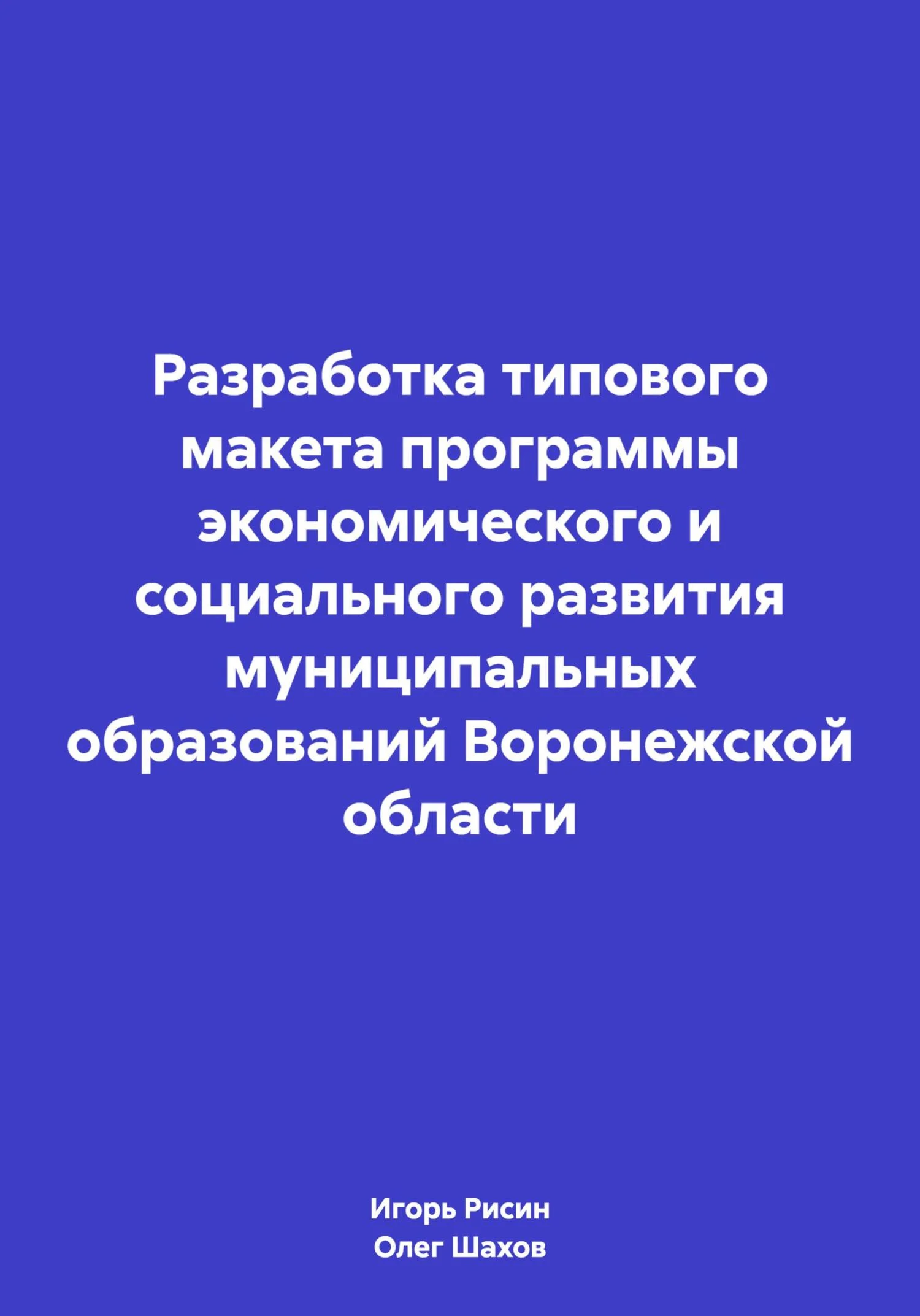 Обложка Разработка типового макета программы экономического и социального развития муниципальных образований Воронежской области