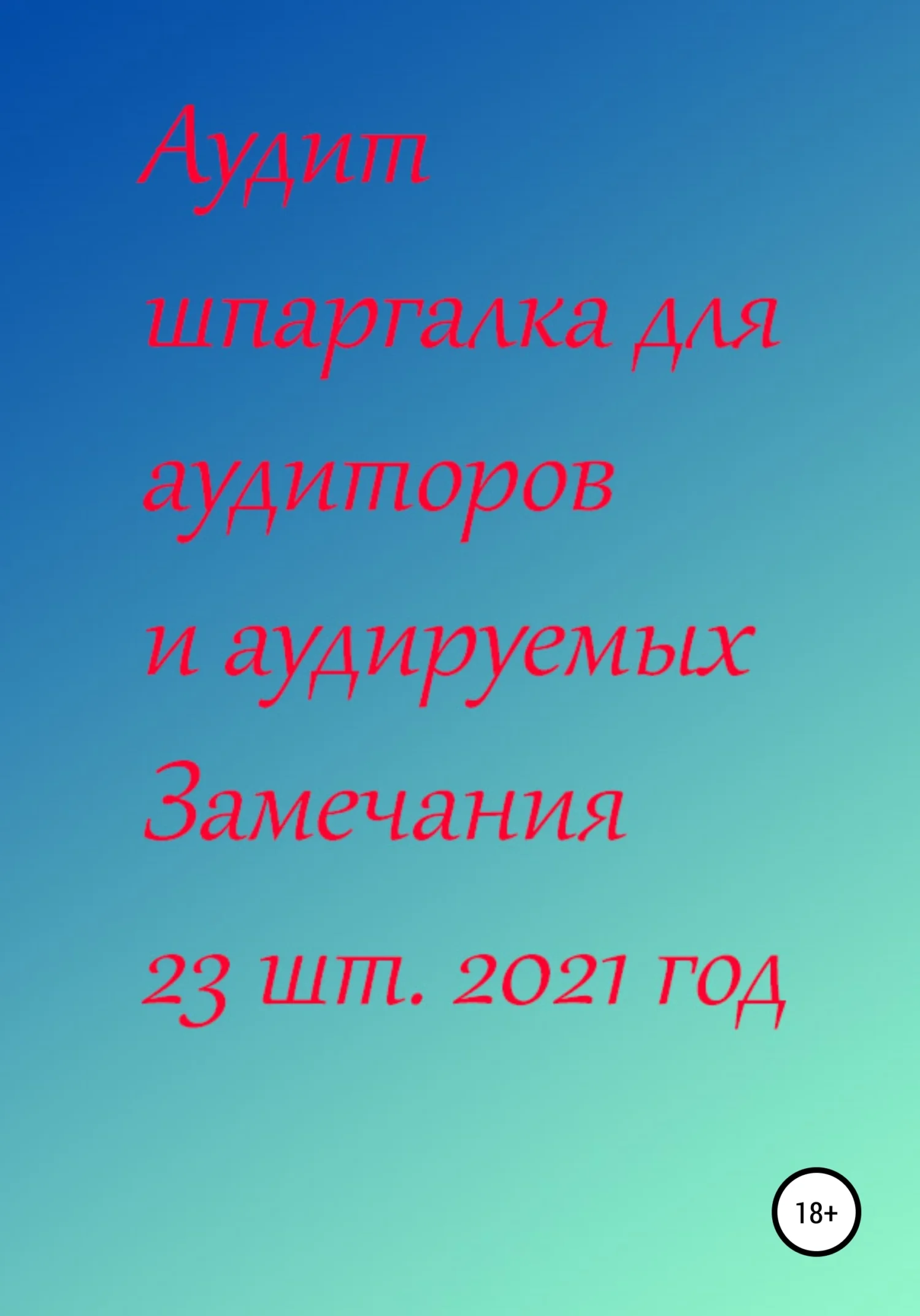Обложка Аудит шпаргалка для аудиторов и аудируемых. Замечания 23 шт. за 2021 год