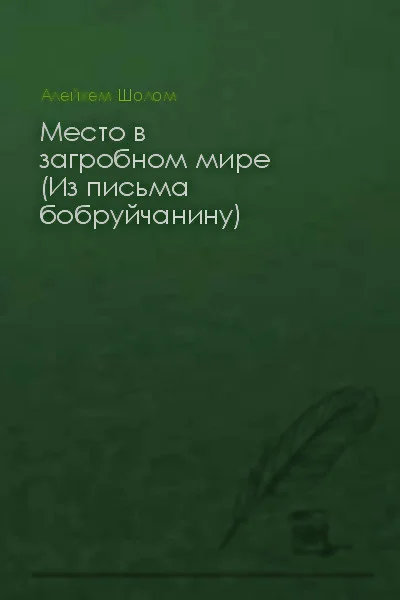 Обложка Место в загробном мире (Из письма бобруйчанину)
