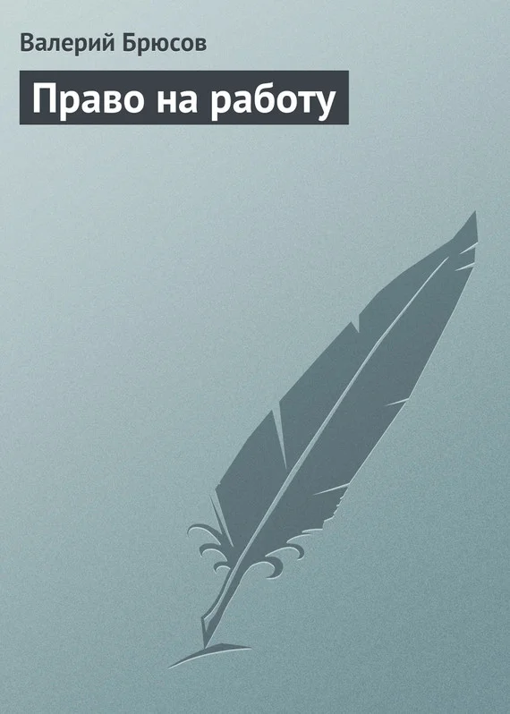 Обложка Право на работу