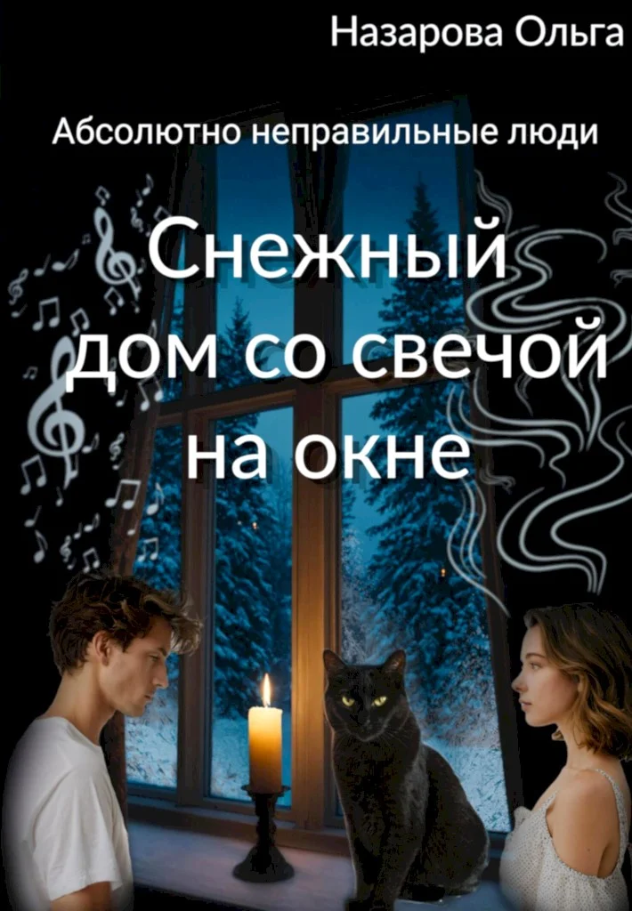 Обложка Снежный дом со свечой на окне