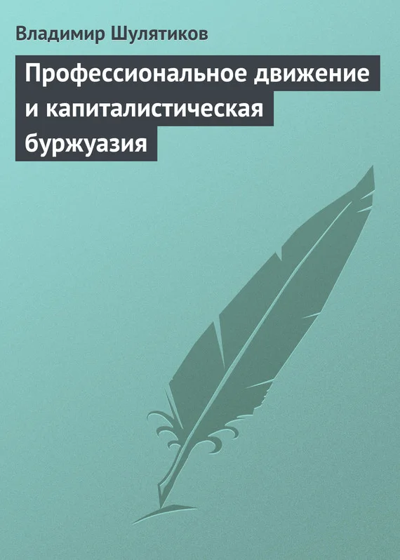 Обложка Профессиональное движение и капиталистическая буржуазия