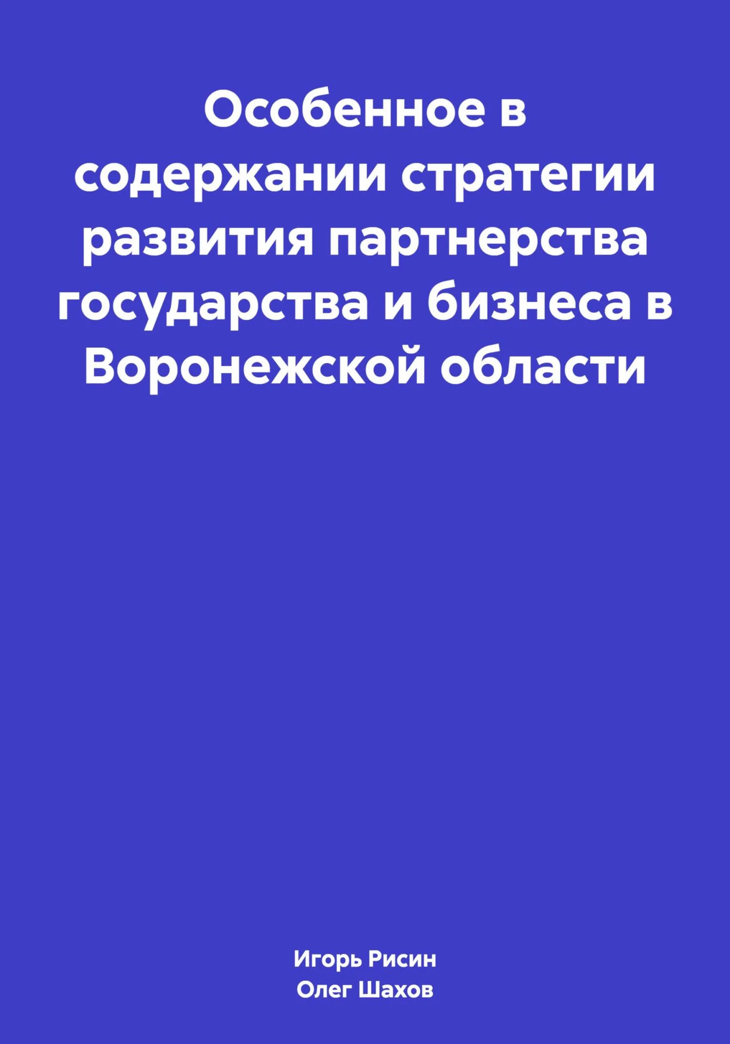 Обложка Особенное в содержании стратегии развития партнерства государства и бизнеса в Воронежской области