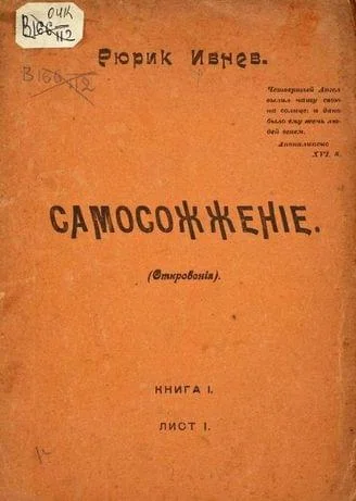 Обложка Самосожжение