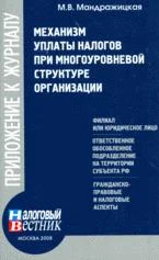 Обложка Механизм уплаты налогов при многоуровневой структуре организации