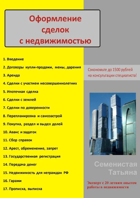Обложка Оформление сделок с недвижимостью