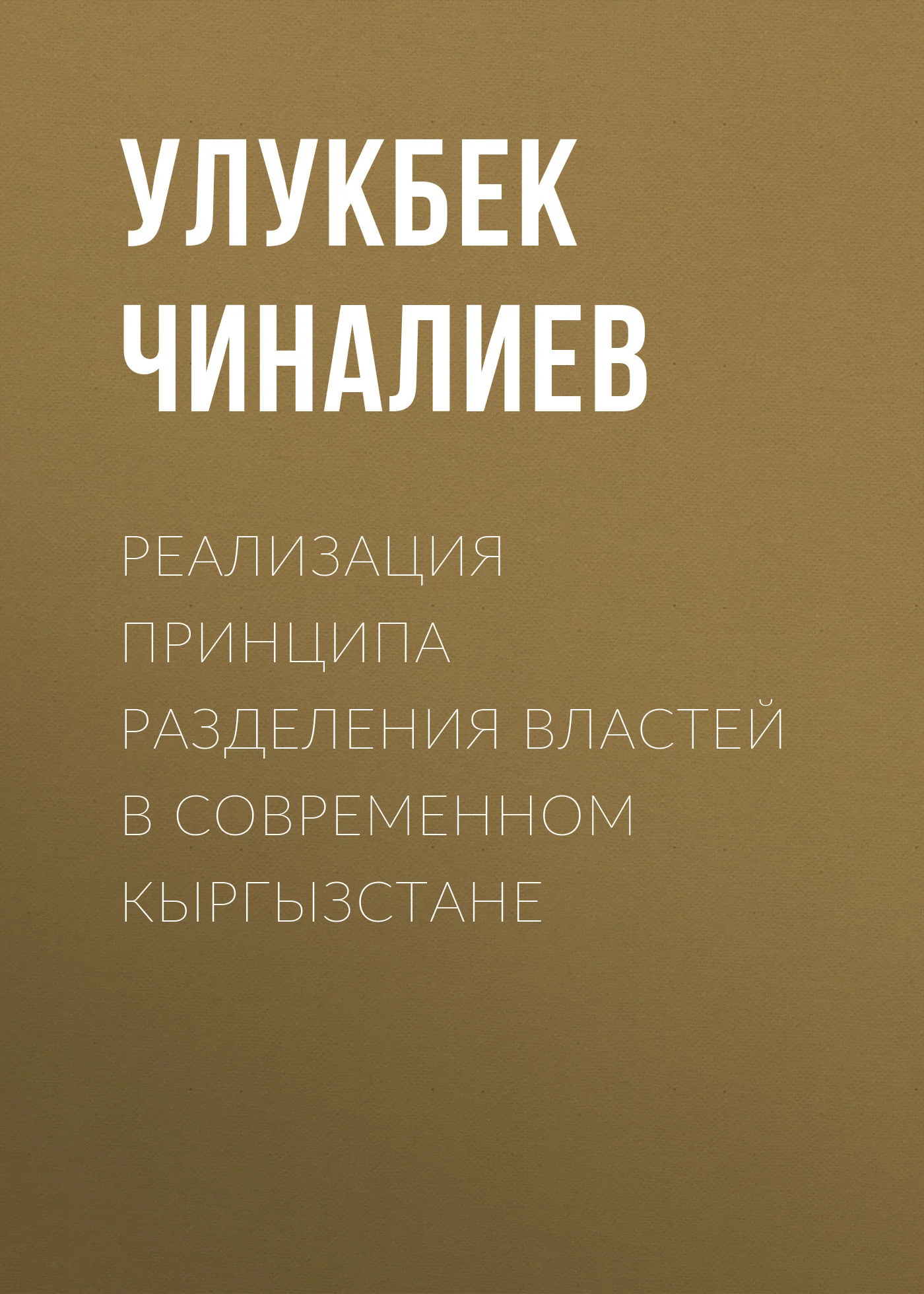 Обложка Реализация принципа разделения властей в современном Кыргызстане
