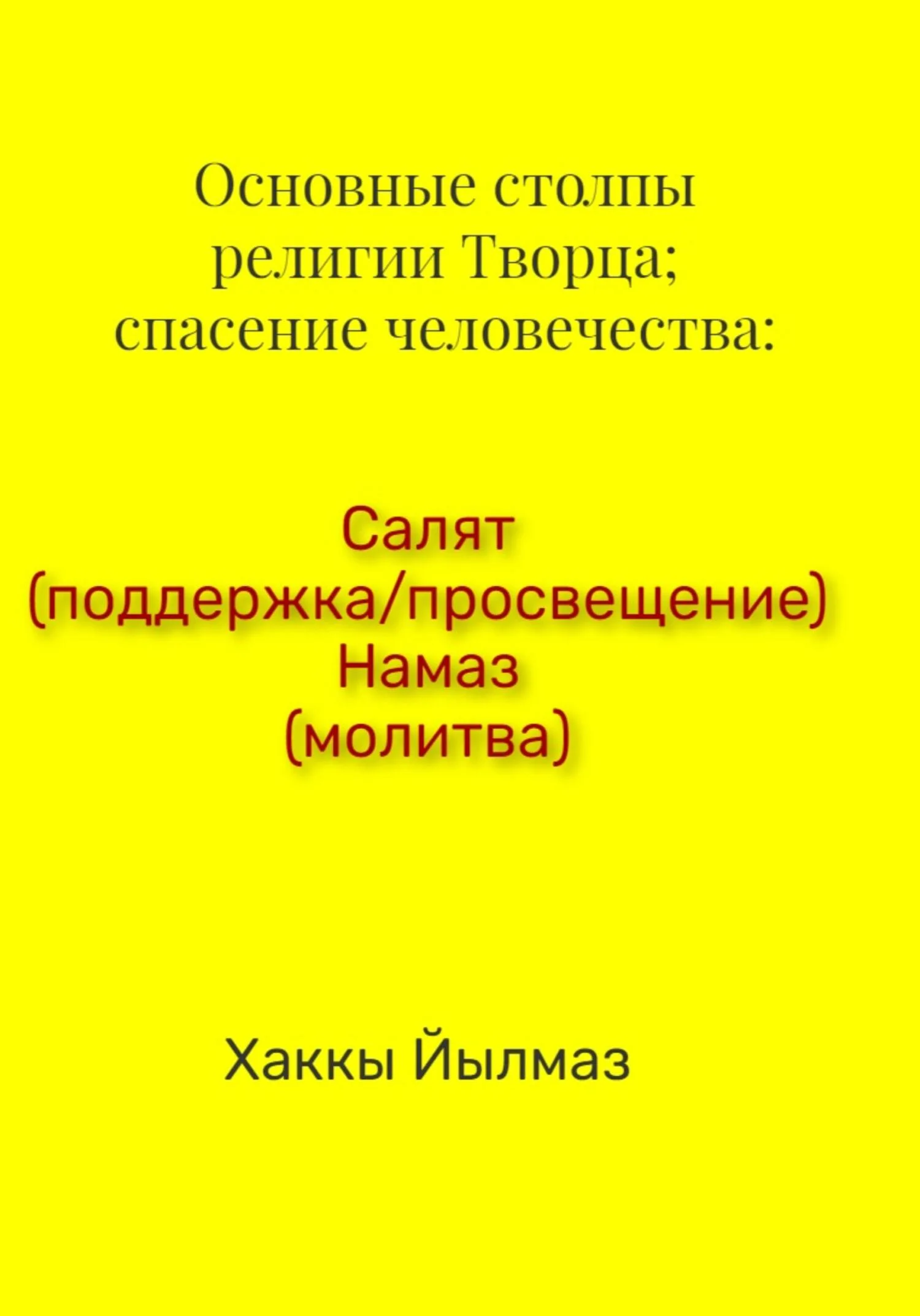 Обложка Основные столпы религии Творца; спасение человечества: Салят (поддержка/просвещение) Намаз (молитва)