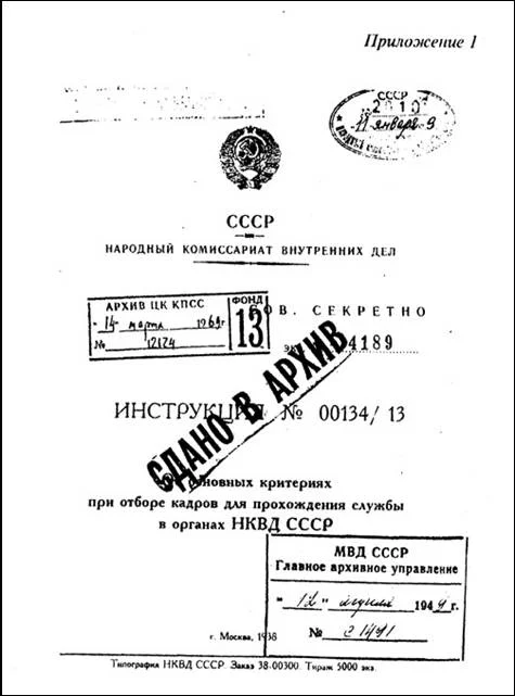 Обложка Инструкция НКВД СССР (№00134/13)