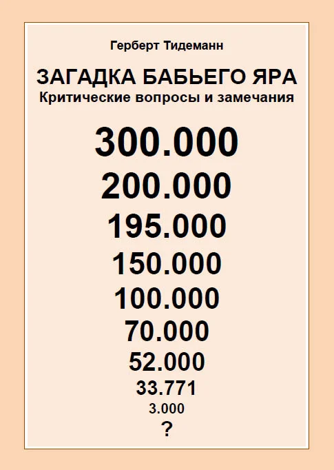 Обложка Загадка Бабьего Яра: критические вопросы и замечания