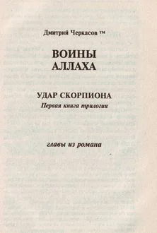 Обложка Воины аллаха. Удар скорпиона