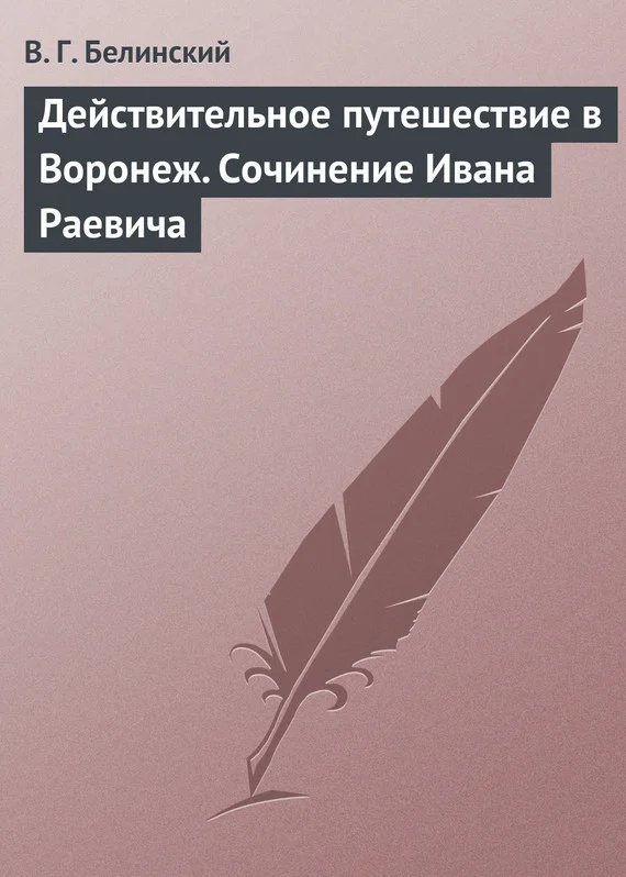 Обложка Действительное путешествие в Воронеж. Сочинение Ивана Раевича