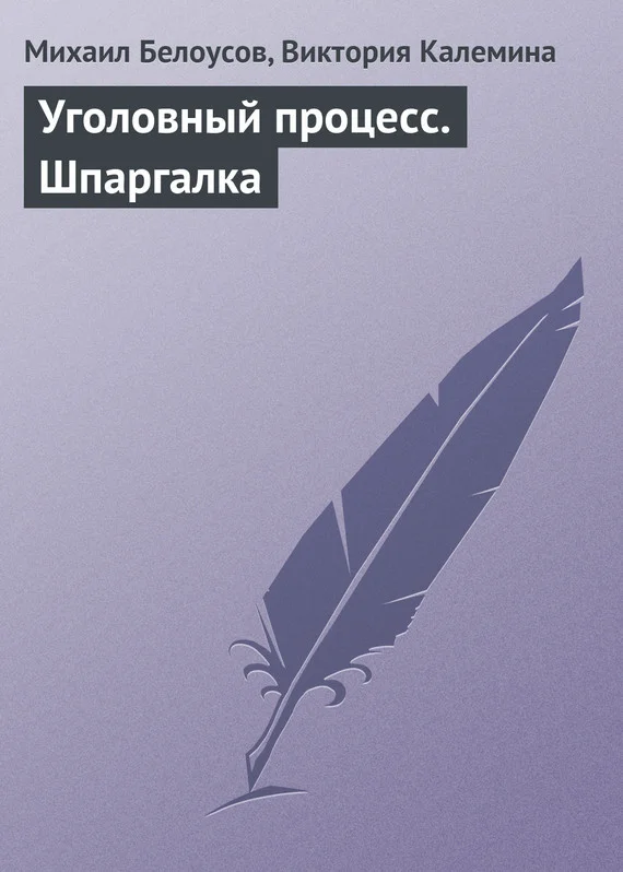 Обложка Уголовный процесс. Шпаргалка
