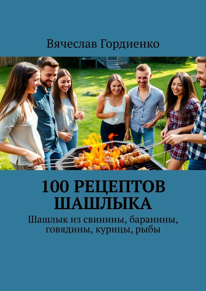 Обложка 100 рецептов шашлыка. Шашлык из свинины, баранины, говядины, курицы, рыбы